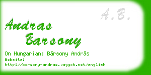 andras barsony business card